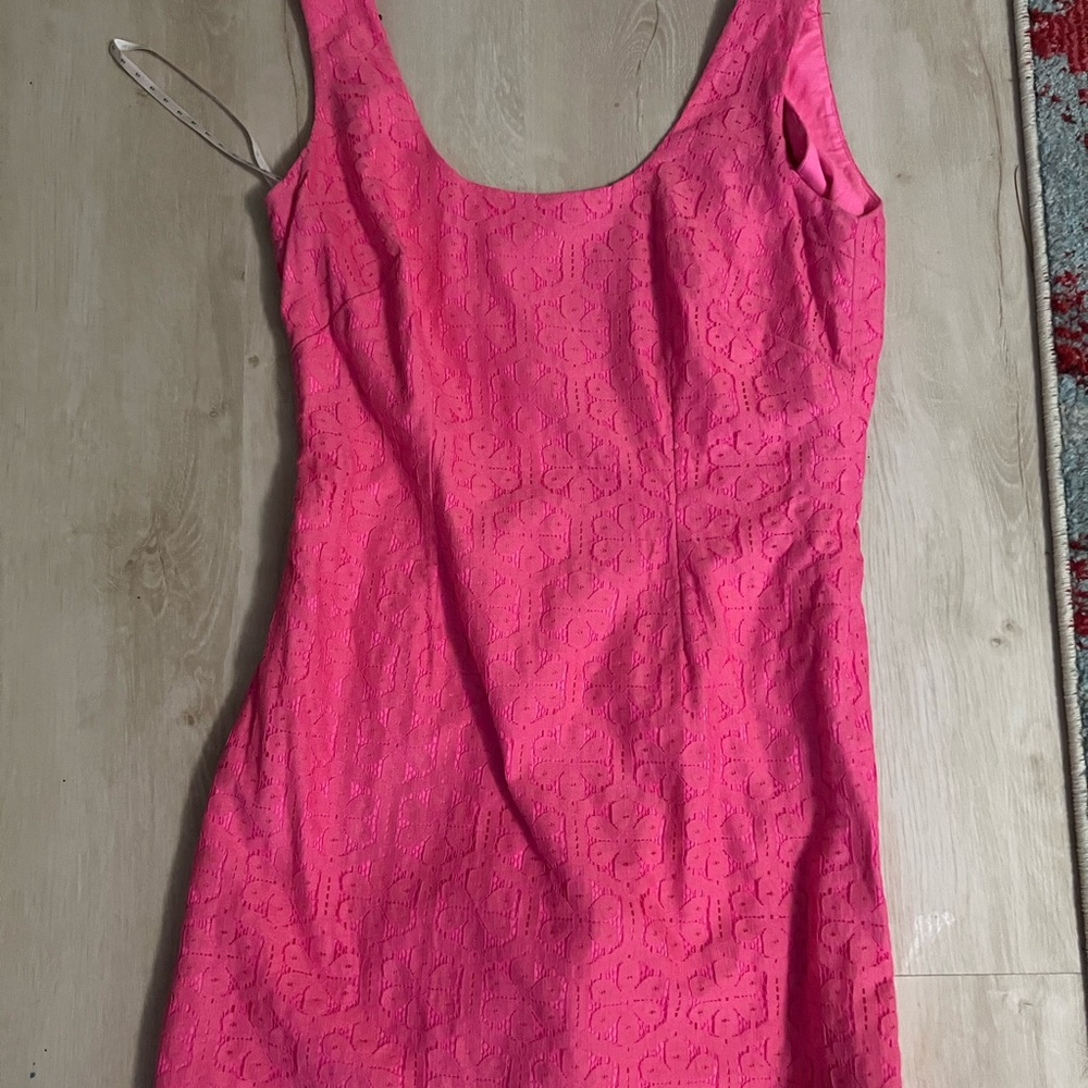 Lonnie Lillie Pulitzer Bright Pink Mini Dress Lonnie Daisy Lane Lace Fiesta